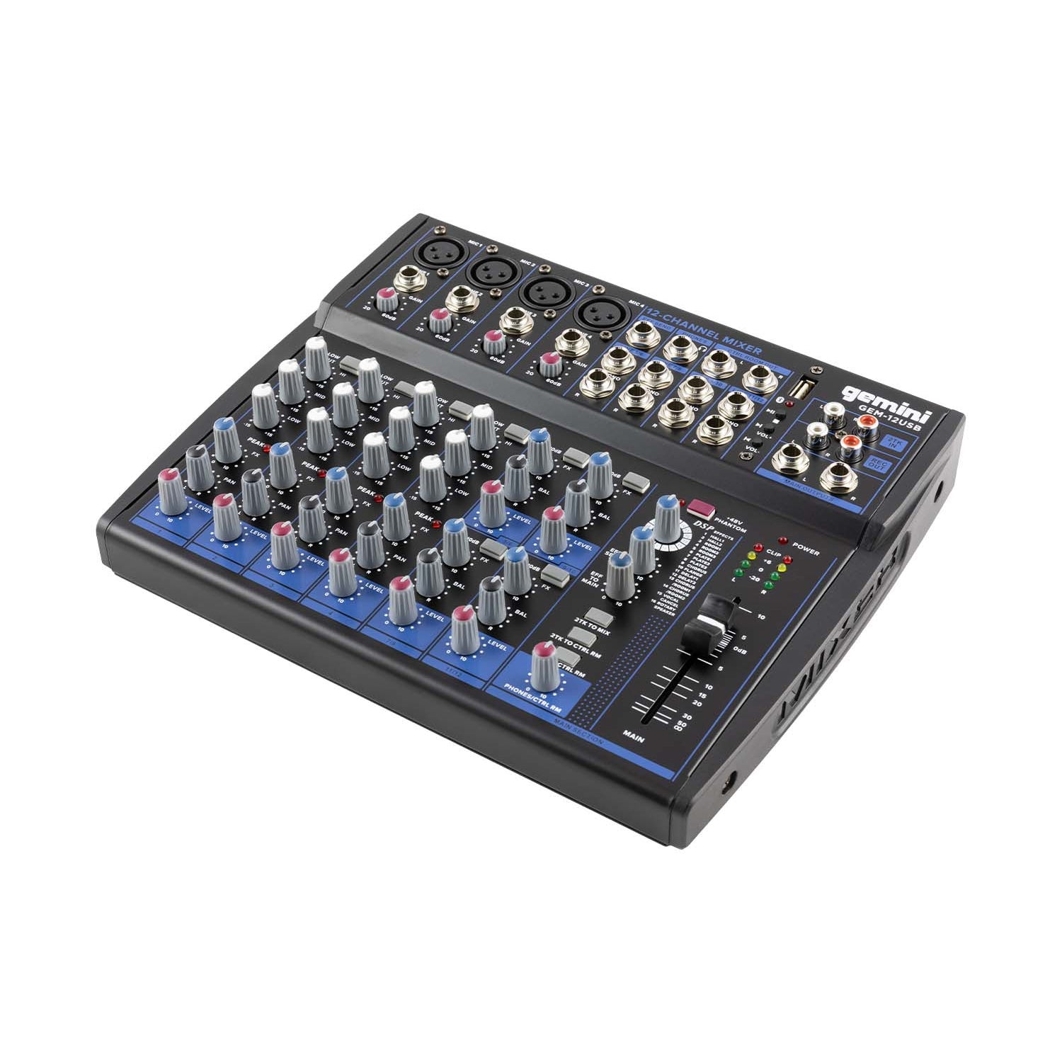 Gemini GEM-12USB Compact 12-Channel Bluetooth Mixer