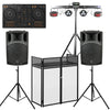 Ultimax DJ Combi Booth and Chauvet DJ Gig Bar 2.0, QTX QX12A Active Speakers and DDJ - FLX4 Bundle