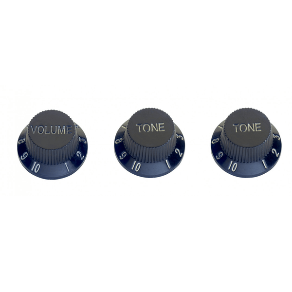 Stagg Black Volume & Tone Knob Set for Electric Guitar