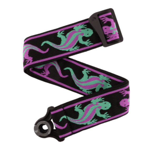 D'Addario Auto Lock Vintage Planet Waves, Lizards Green/Purple