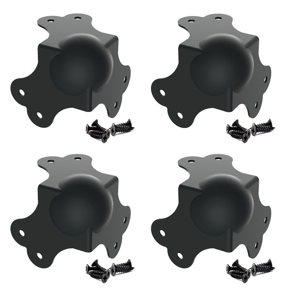 4 x Penn Elcom C1340K Large Black Steel Ball Corners With Screws