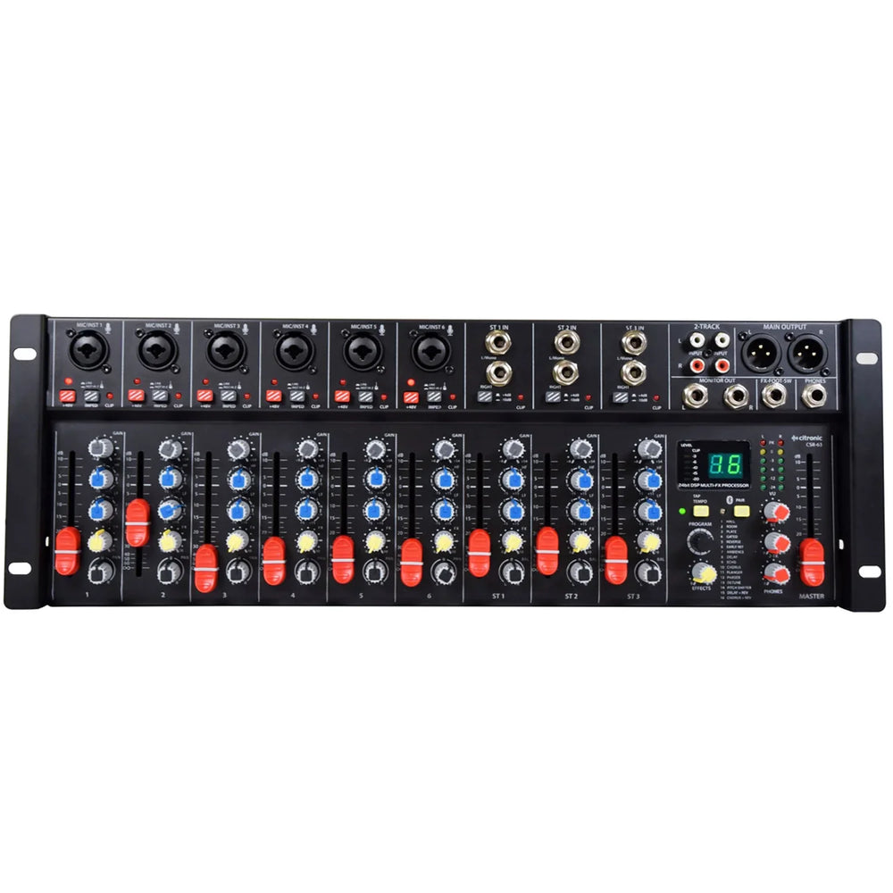 Citronic CSR-63 Rack-mountable Mixer 9 Channel with DSP+BT