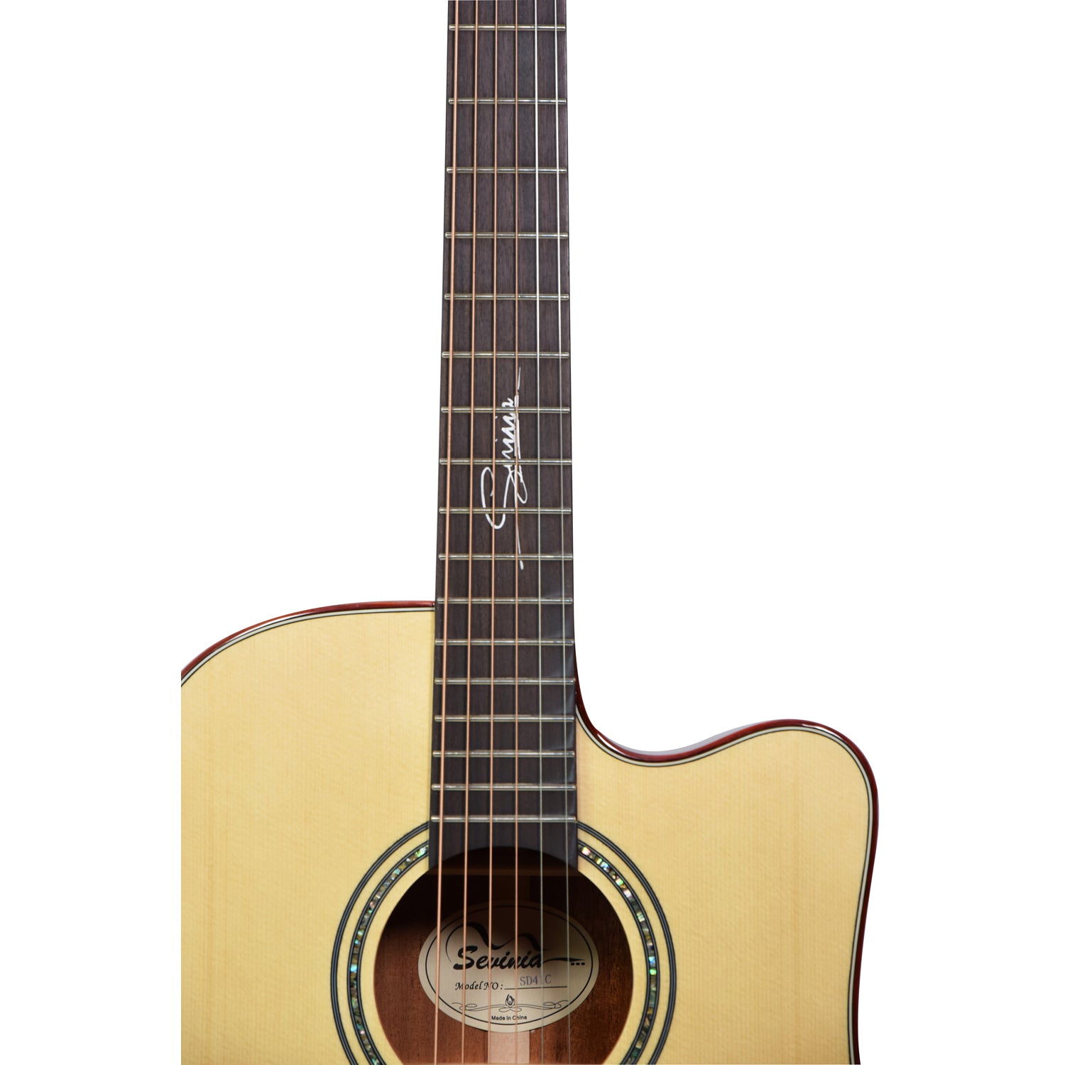 Sevinia Solid Body Western Electro-Acoustic Guitar