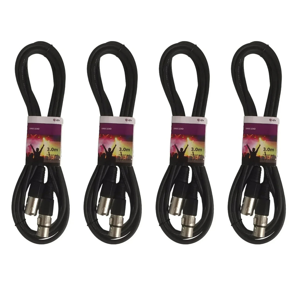 4 x QTX 3M DMX Lighting Cables