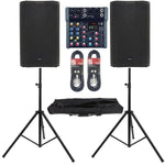 2 x Citronic CASA-15A Active Speakers with Mixer, Stand & Cables