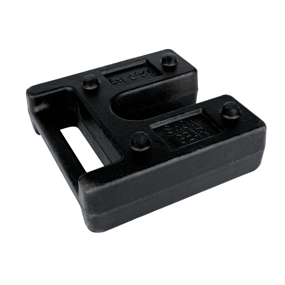 Showgear Stage Weight 12.5kg - Black metal weight with integrated handle, fits 55m tubes and can be stacked for added stability.