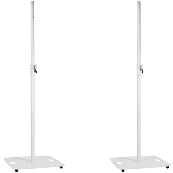 2 x QTX Speaker Stand with Square Base White