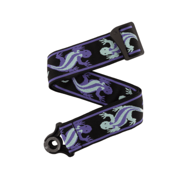 D'Addario Auto Lock Vintage Planet Waves, Lizards Green Blue Guitar Strap