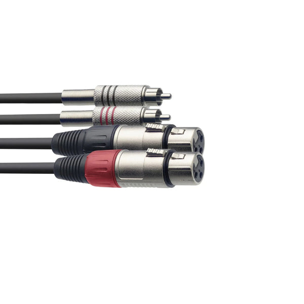 Stagg STC060CMXF 2x RCA Male to 2x XLR Female Twin 60cm Cable