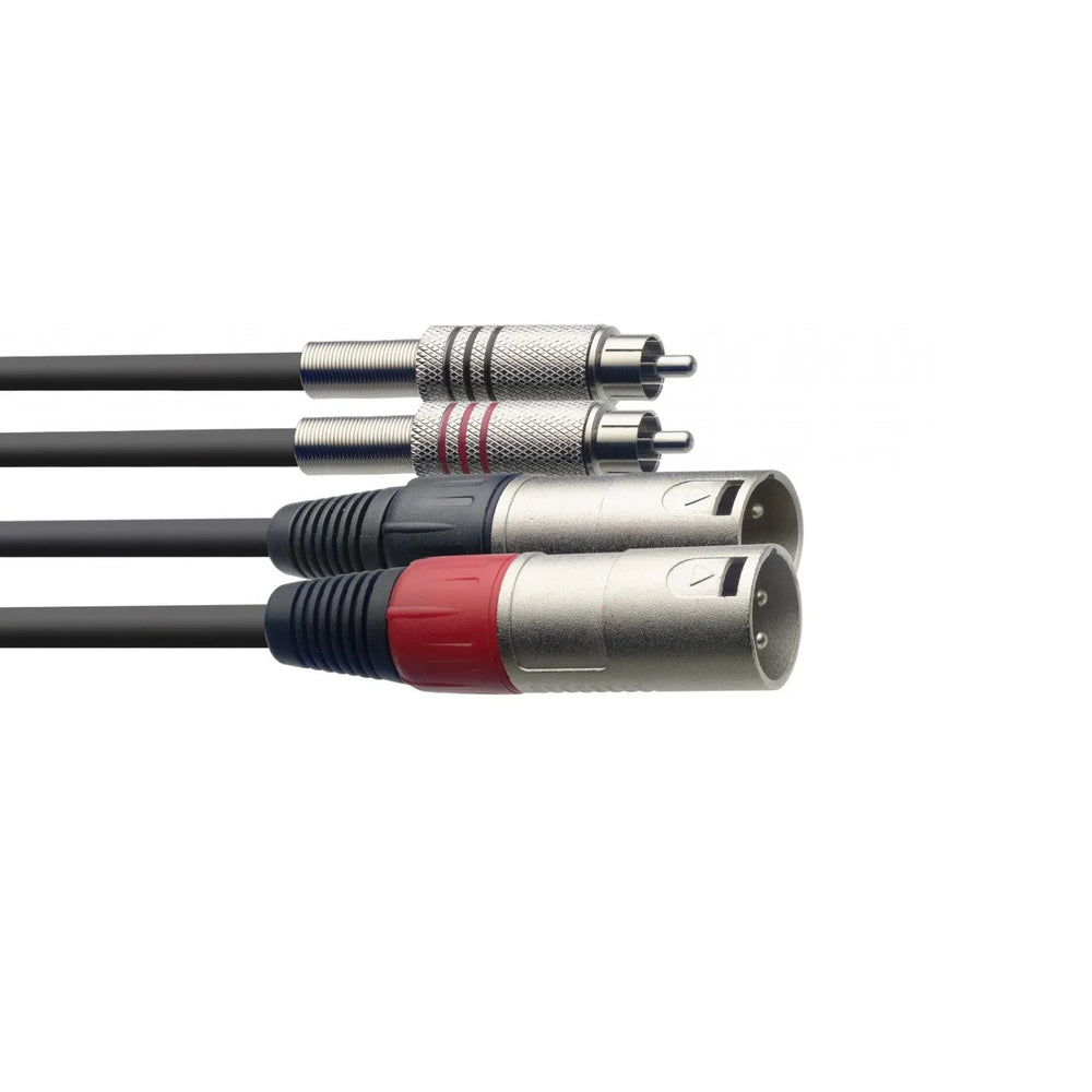 Stagg STC060CMXM 60cm Twin RCA Phono to Twin XLR Cable