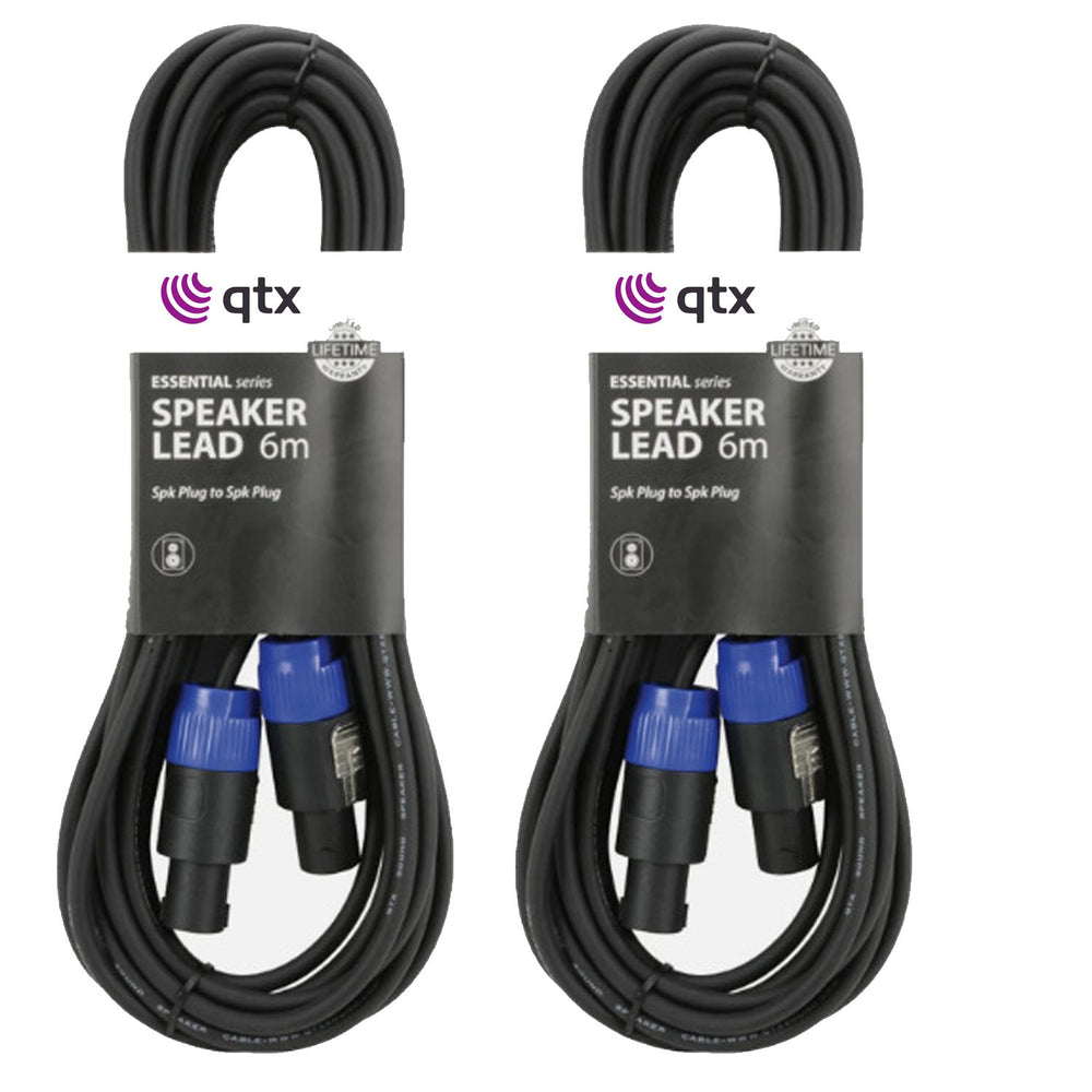 2 x QTX 6M Speaker Speakon Cable
