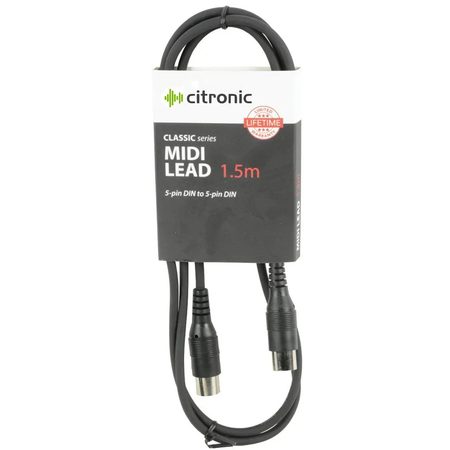 Citronic 1.5m 5 Pin MIDI DIN Cable