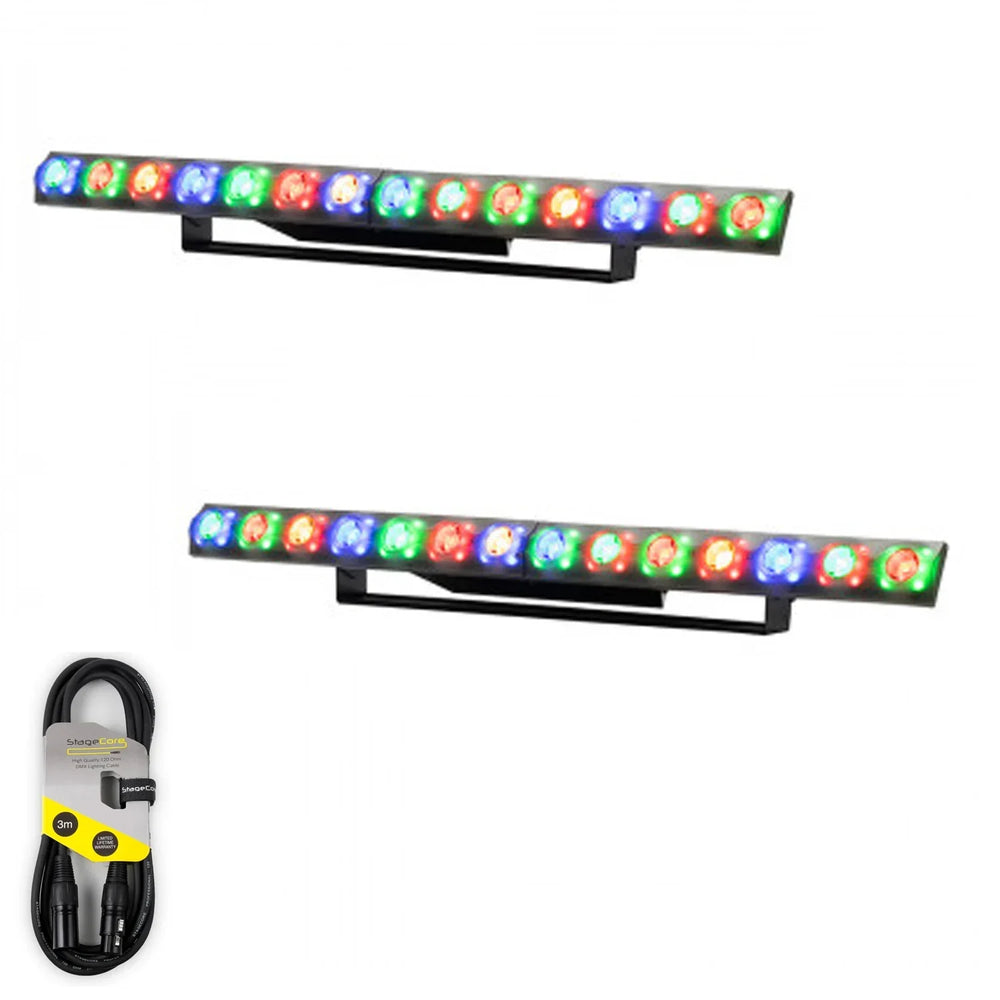 2 x Eliminator Lighting Frost FX Bar RGBW Batten with DMX Cable
