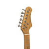 Stagg SES-55 SNB Sunburst Electric Guitar with solid paulownia body, 22 fret maple fingerboard, and vintage type vibrato bridge. Free UK delivery available.