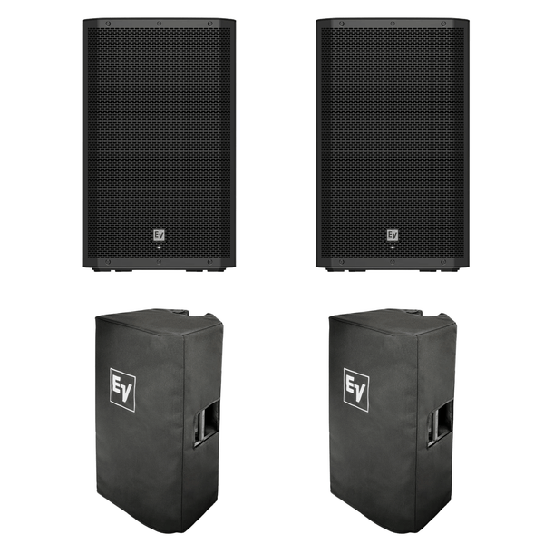2 x Electro-Voice ZLX-15P G2 15" Active PA Speakers With Covers