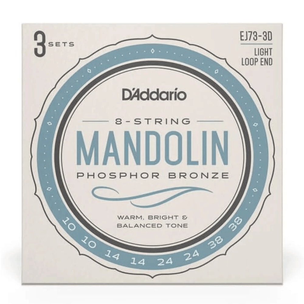 D'Addario EJ73 mandolin strings phosphor bronze light 10-38 3 pack