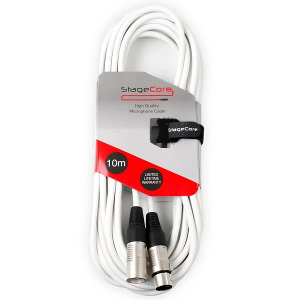 Stagecore 10m White XLR Microphone Cable