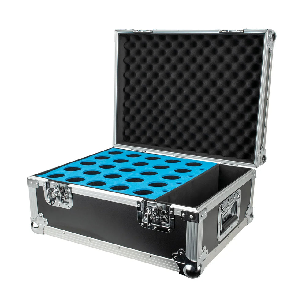 Showgear Pro Case for 25 mics With accessory compartment and preformed foam