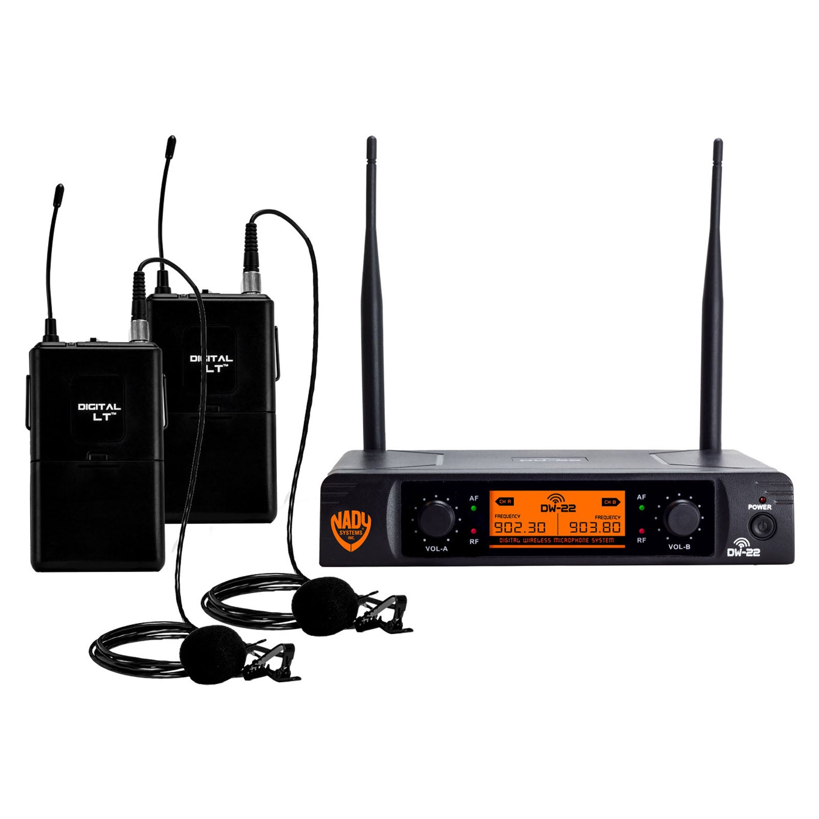 Nady DW-22 LT-HM-EU2 Dual Digital Wireless Lapel and Headset Microphone System