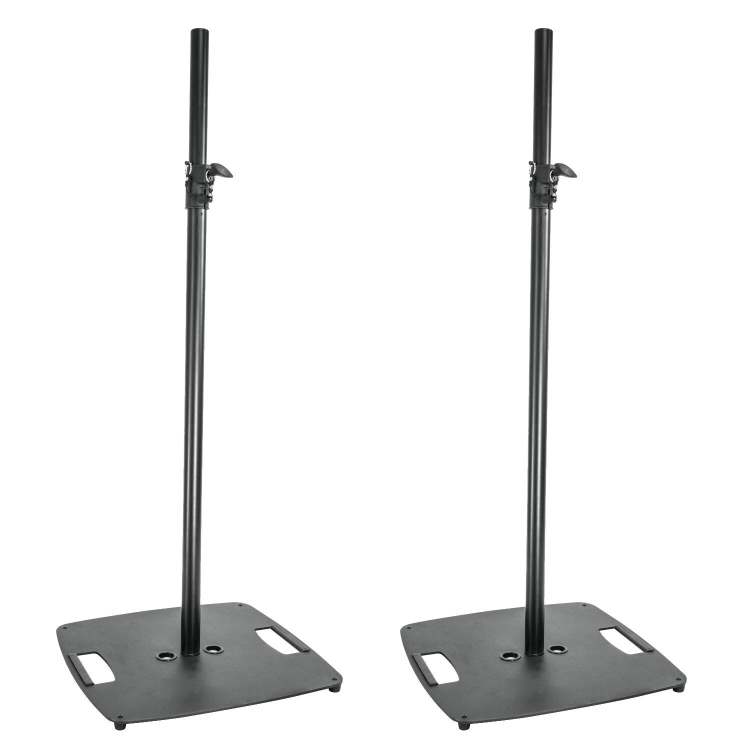 2 x BST SSH01 Telescopic Speaker Stand with Heavy Duty Square Base - DY Pro Audio