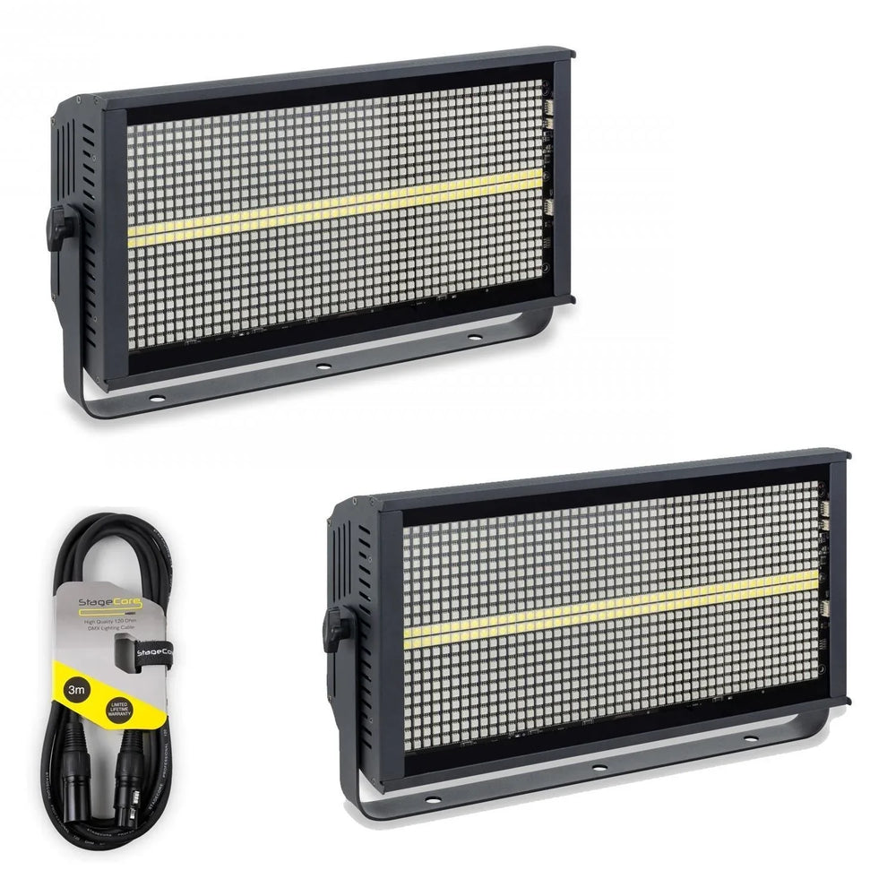 2 x Centolight Lightblaster S960 Wash and Strobe LED Panel With DMX Cable - DY Pro Audio