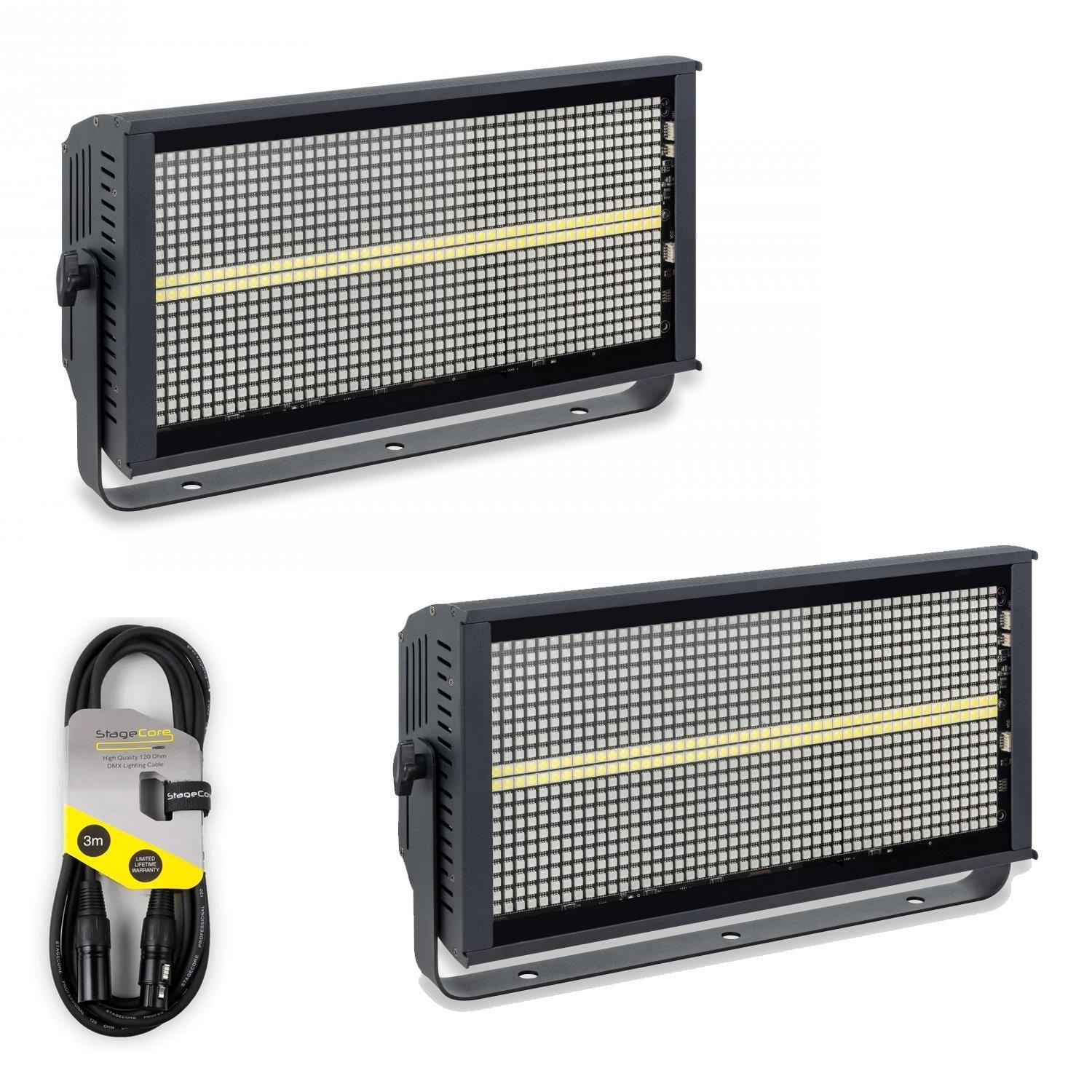 2 x Centolight Lightblaster S960 Wash and Strobe LED Panel With DMX Cable - DY Pro Audio
