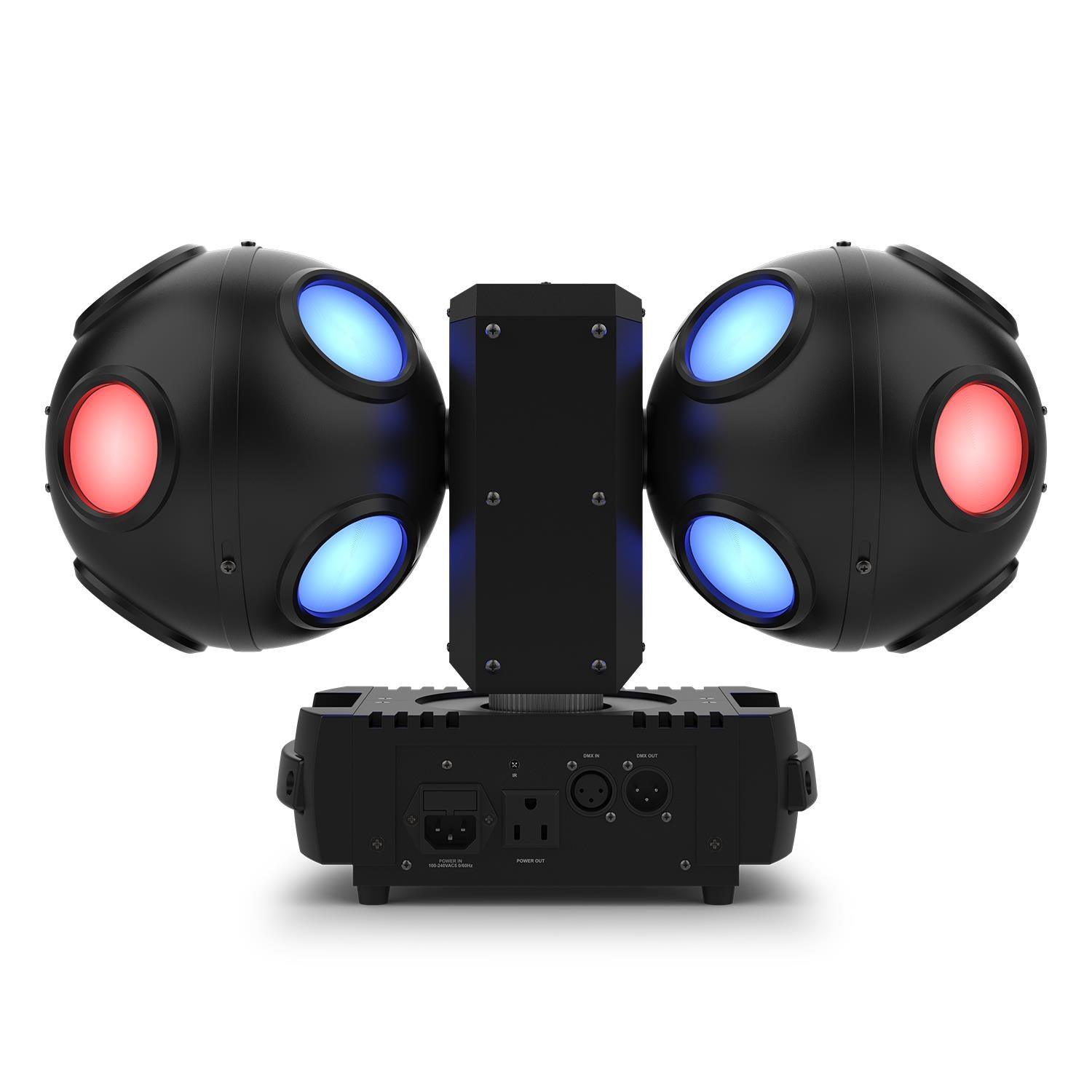 2 x Chauvet DJ Cosmos HP RGBW Rotating Effect Light with Carry Bags, Cable & Remote - DY Pro Audio