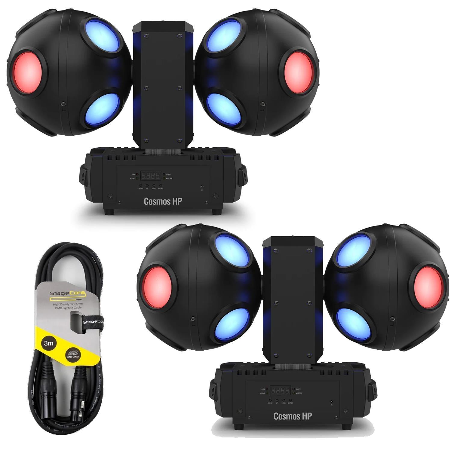 2 x Chauvet DJ Cosmos HP RGBW Rotating Effect Light with DMX Cable - DY Pro Audio