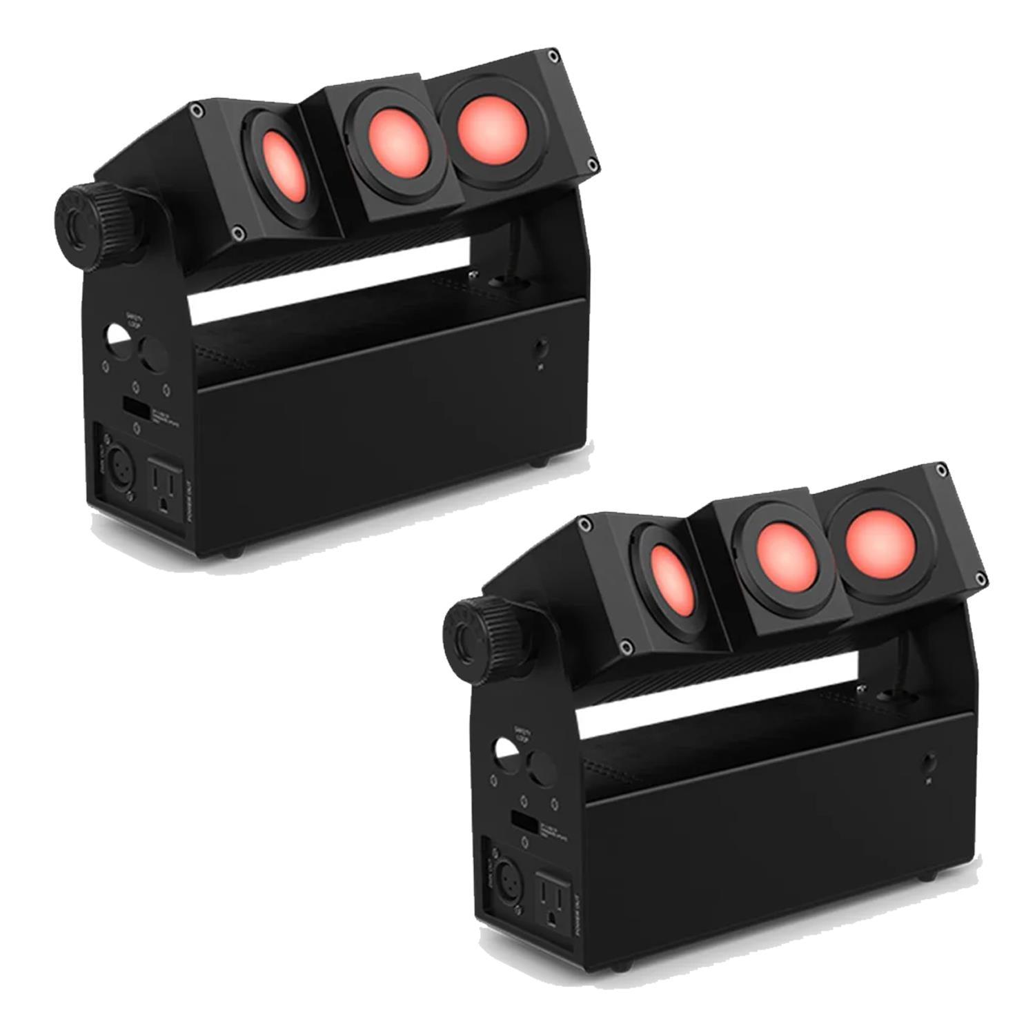 2 x Chauvet DJ EZBeam Q3 ILS Battery Powered Uplighter Effect Light - DY Pro Audio