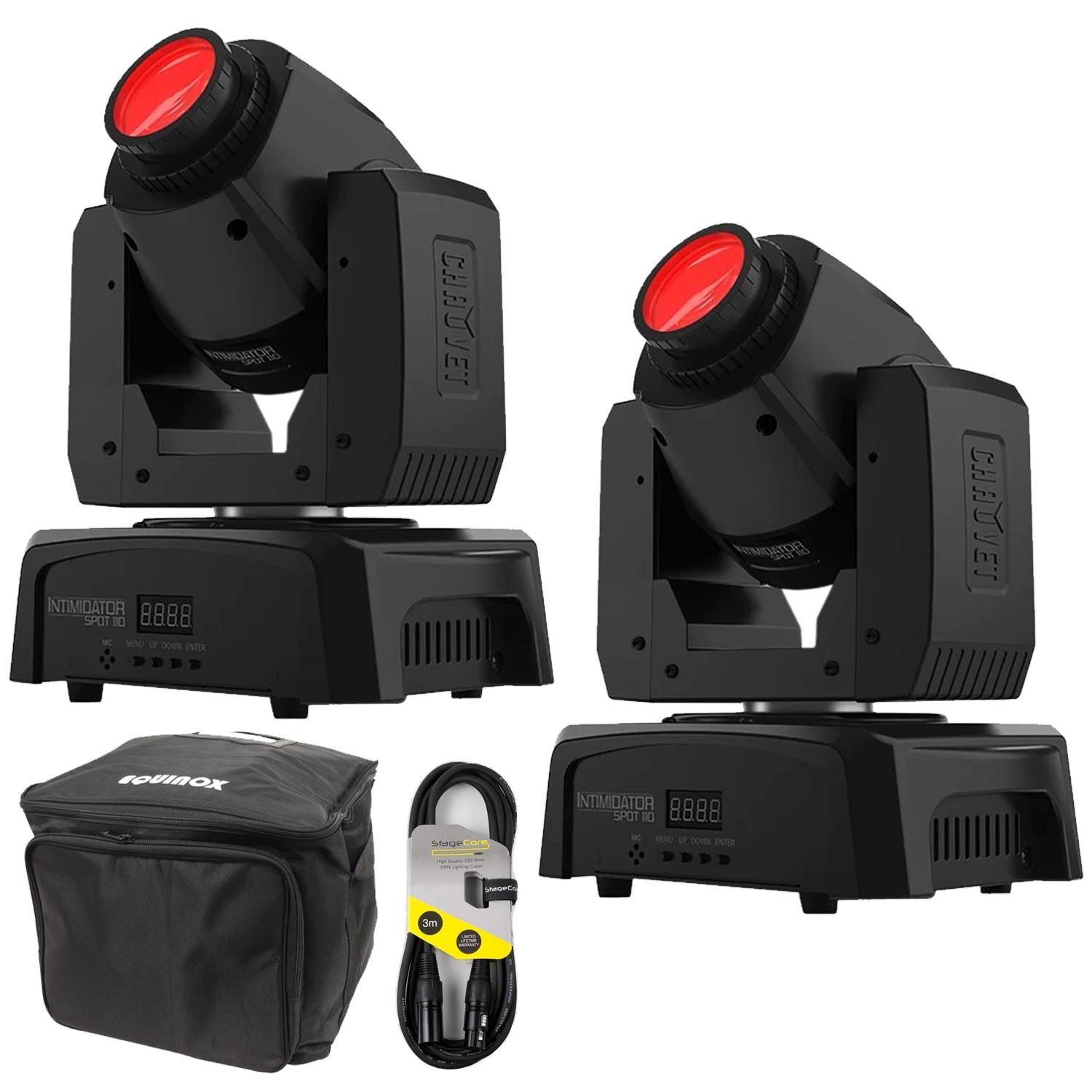 2 x Chauvet DJ intimidator Spot 110 Moving Head with Carry Bag - DY Pro Audio