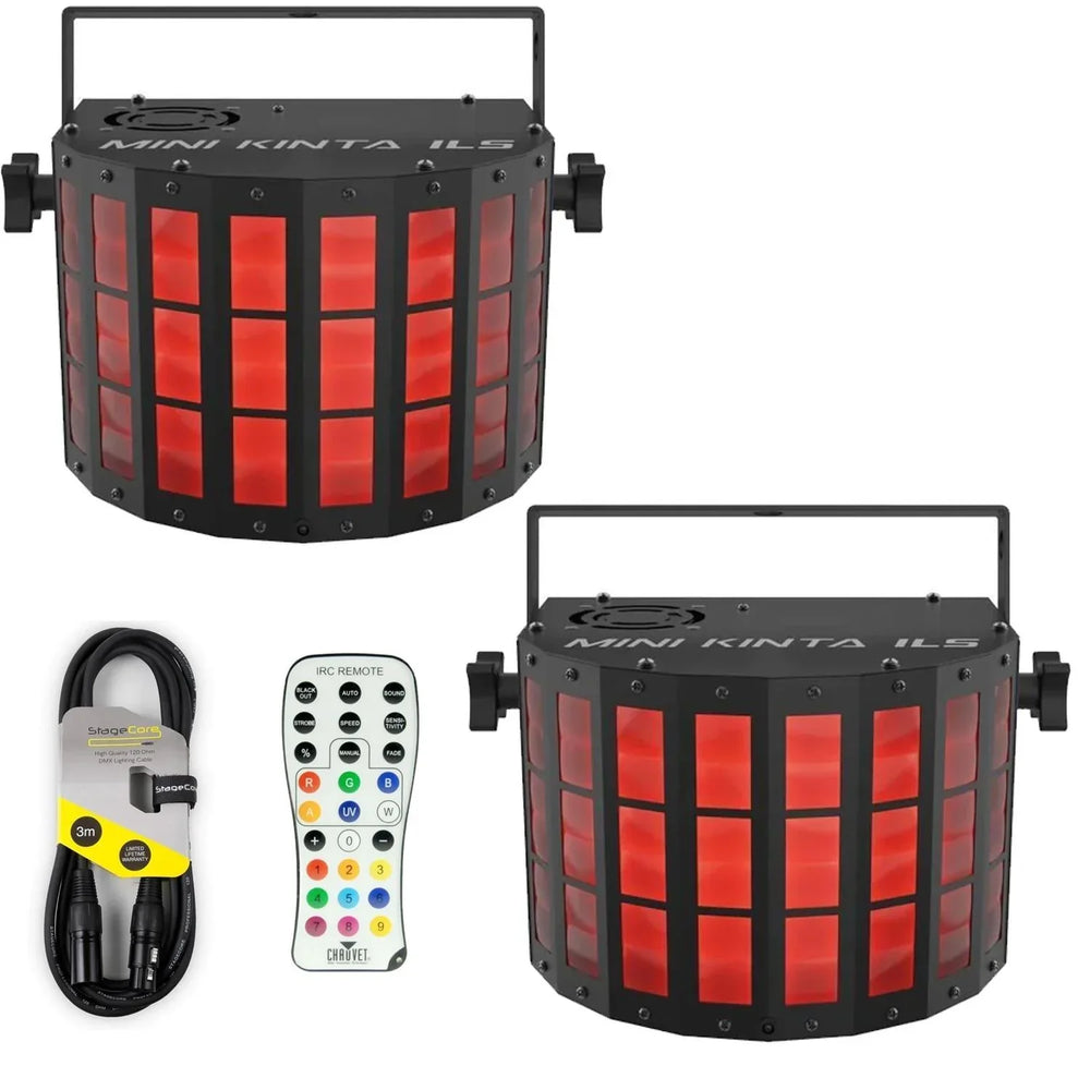 2 x Chauvet DJ Mini Kinta ILS Multi-Effect Light with DMX Cable - DY Pro Audio