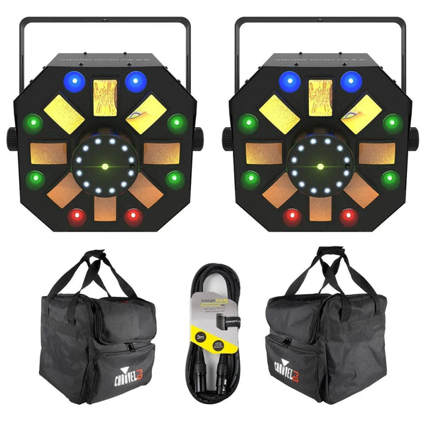 2 X Chauvet DJ Swarm Wash FX ILS Lighting Effect With Carry Bags and Cable