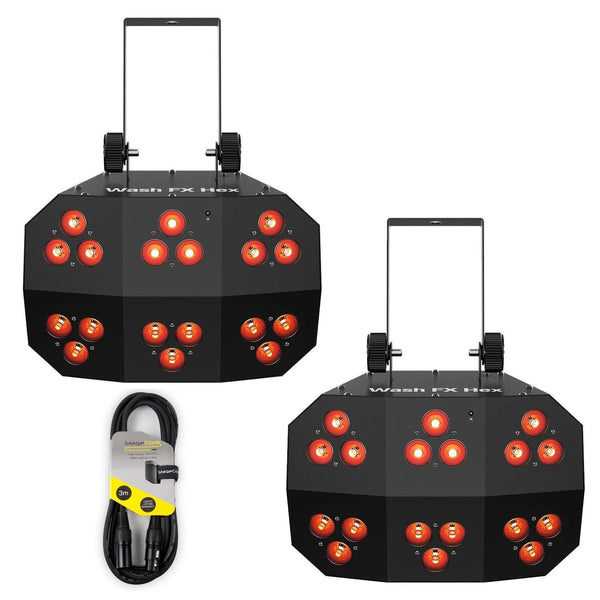 2 x Chauvet DJ Wash FX Hex ILS Multi-Effect Light With DMX Cable