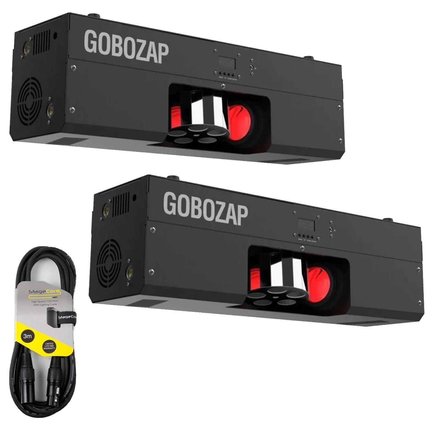 2 x Chauvet Gobozap LED Barrel Scanner with DMX Cable - DY Pro Audio