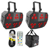 2 x Chauvet Wash FX 2 Effect Light with Carry Bags, Cables, Remote Control