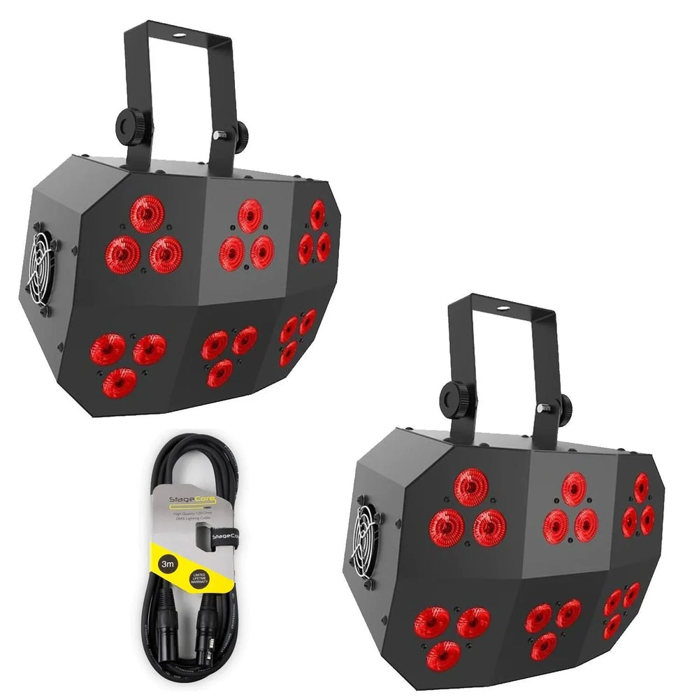2 x Chauvet Wash FX 2 Effect Light with DMX Cable - DY Pro Audio