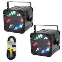 2 x Equinox Crossfire XP Effect Light with DMX Cable - DY Pro Audio