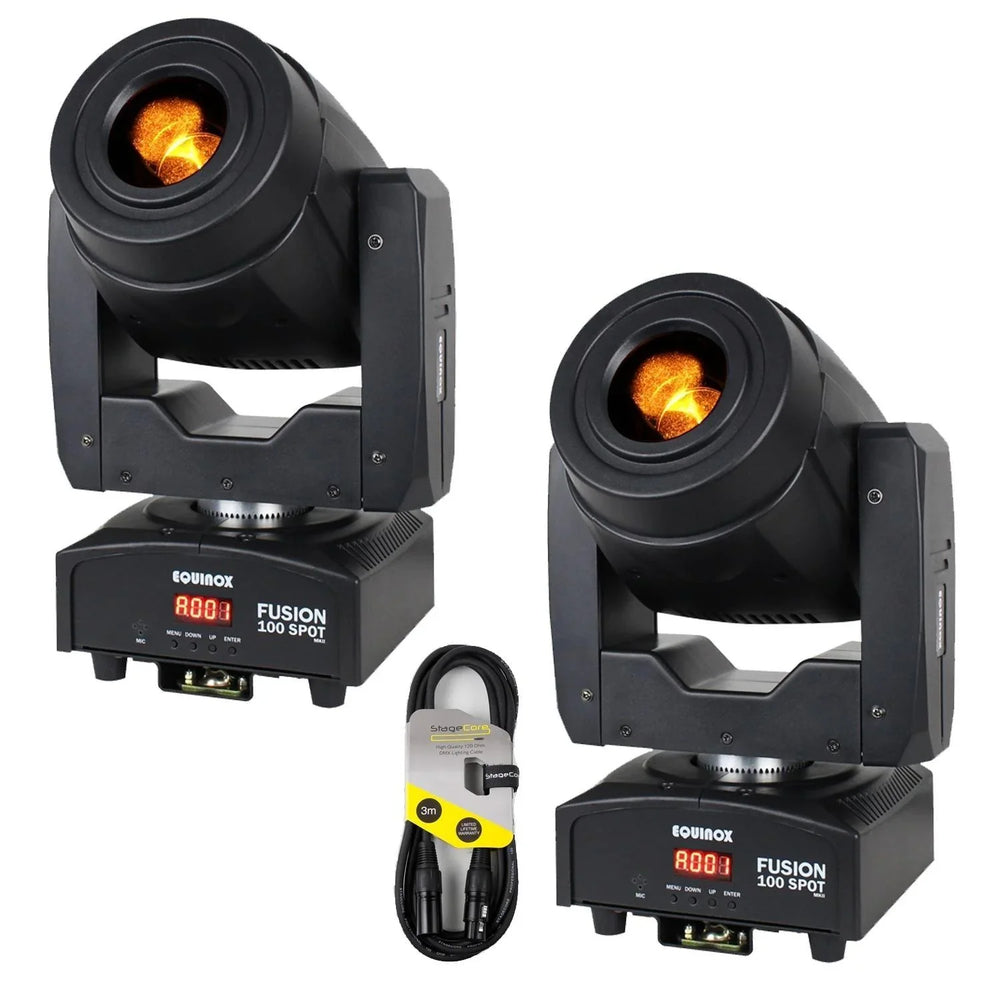 2 x Equinox Fusion 100 Spot MKII Moving Head - DY Pro Audio