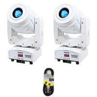 2 x Equinox Fusion 100 Spot MKII White with DMX Cable - DY Pro Audio