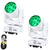 2 x Equinox Fusion 120 Zoom MK2 White Moving Head with DMX Cable