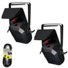 2 x Equinox Helix Scan XP 150W Scanner with DMX Cable