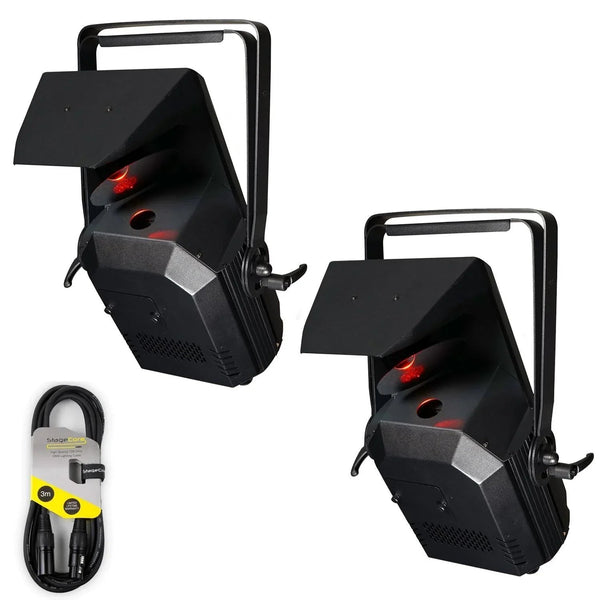 2 x Equinox Helix Scan XP 150W Scanner with DMX Cable