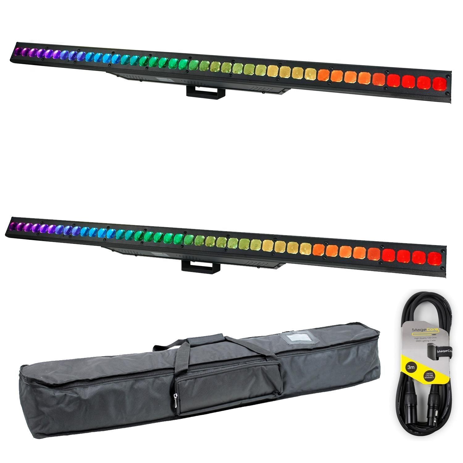 2 x Equinox PIXELpoint 40 x 3w LED RGB Batten with Carry Bag & DMX Cable - DY Pro Audio