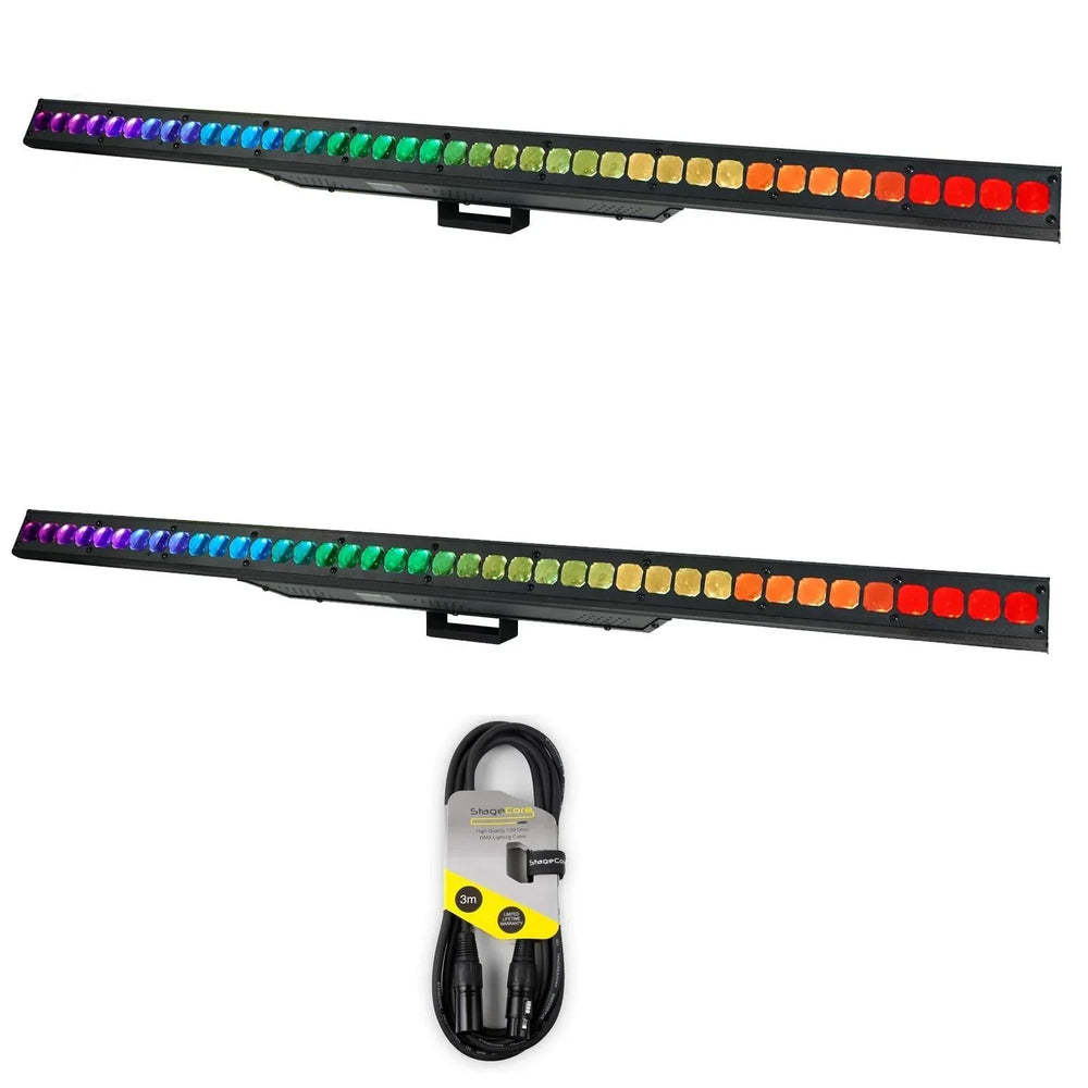 2 x Equinox PIXELpoint 40 x 3w LED RGB Batten with DMX Cable - DY Pro Audio
