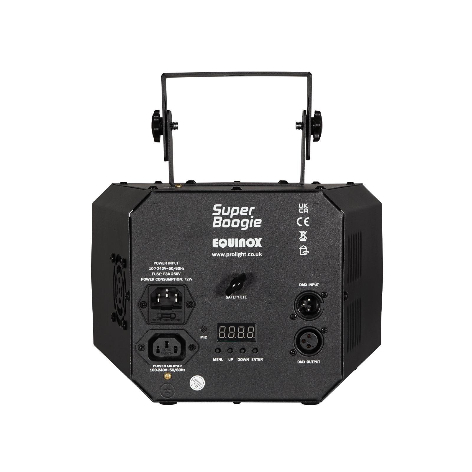 2 x Equinox Super Boogie Effect Light with Carry Bag and DMX Cable - DY Pro Audio
