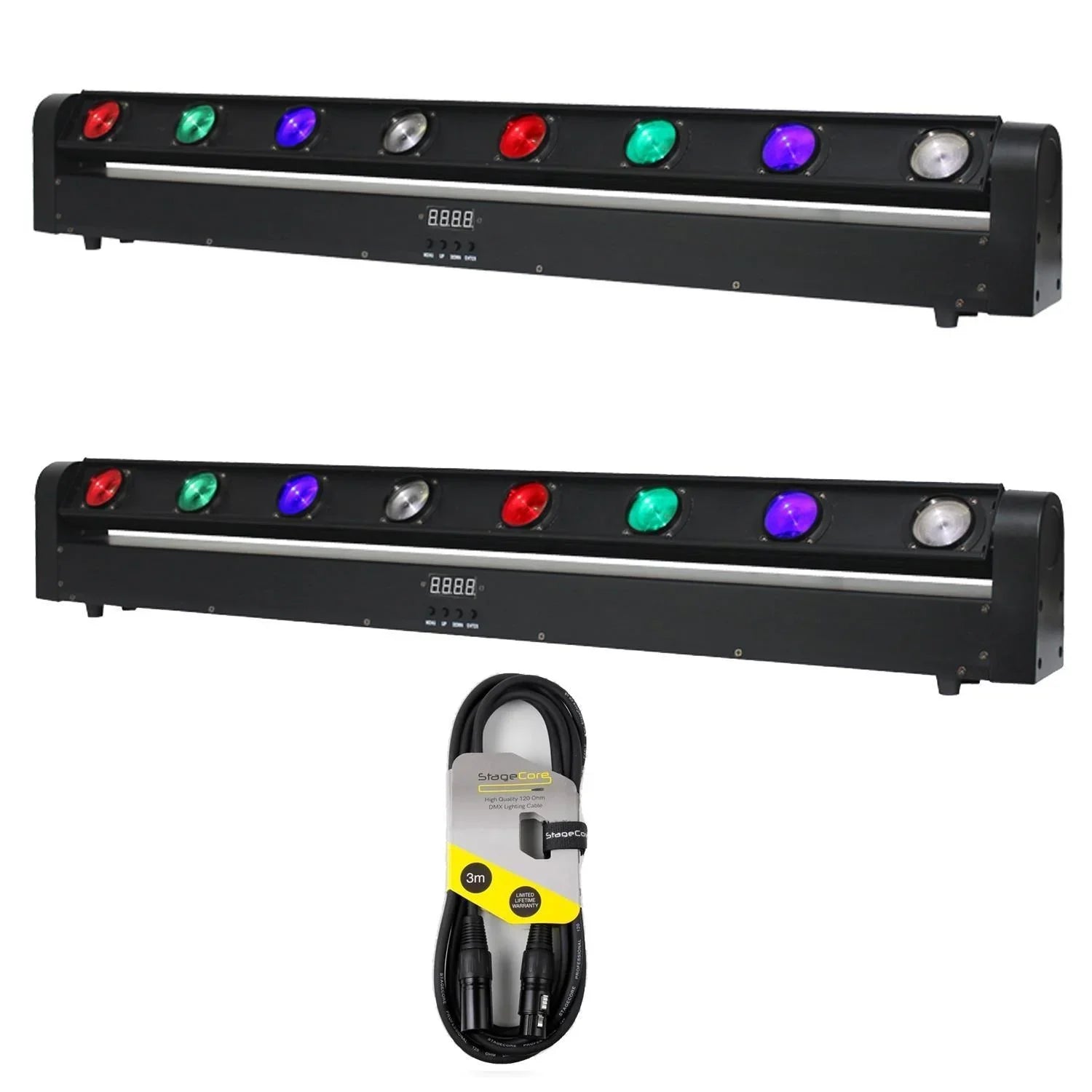 2 x Equinox Swing Batten 8 x 10W Light Effect with DMX Cable | DYProAudio