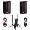 2 x FBT ProMaxX 110a Active Speakers with Stands and Cables