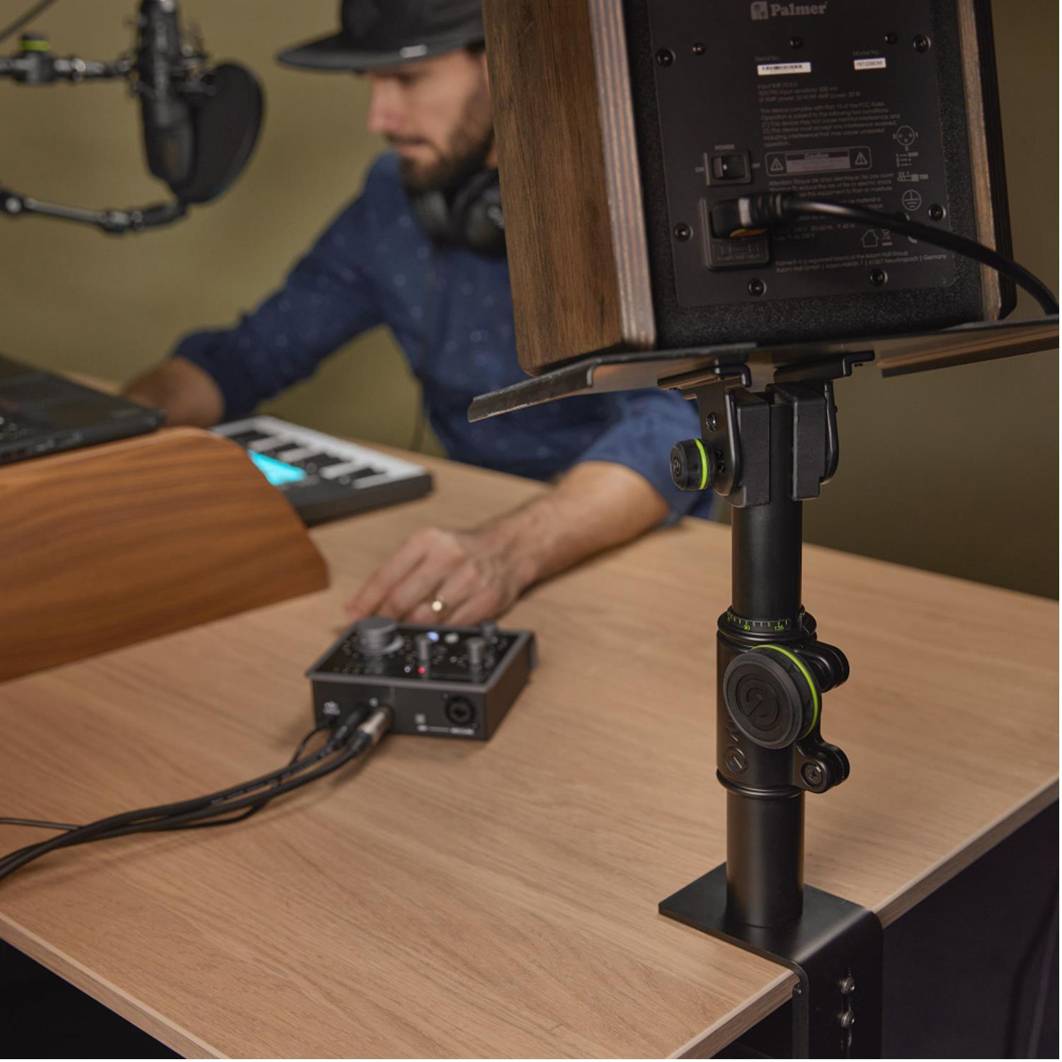 2 X Gravity SP 3102 TM Flexible studio monitor stand with table clamp - DY Pro Audio