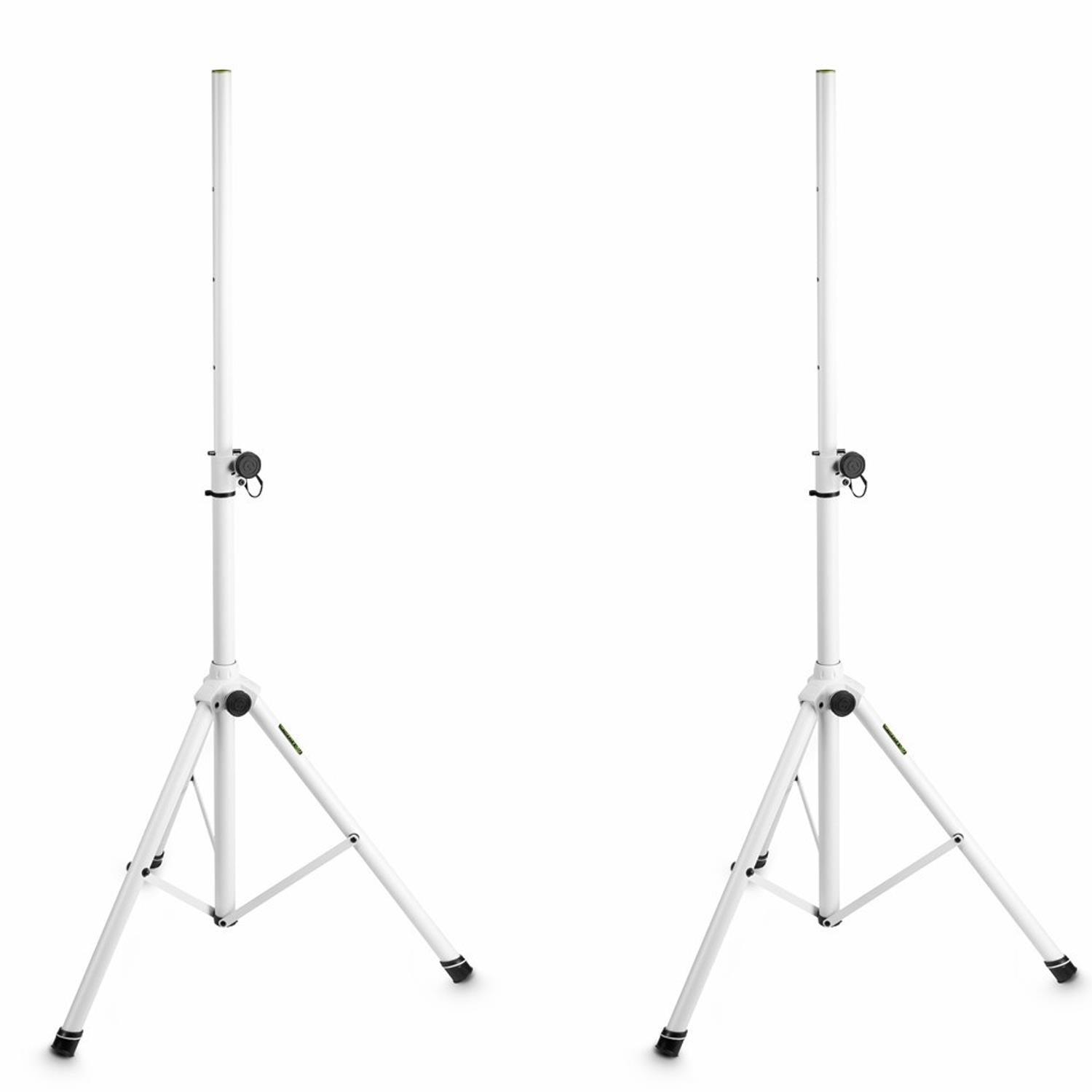 2 x Gravity SP 5211 W Speaker Stand, 35 mm, Aluminium, White - DY Pro Audio