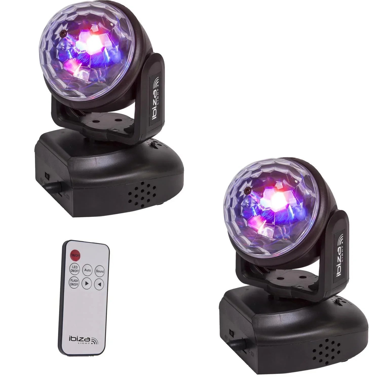 2 x Ibiza Light LMH Astro Moving Head Light RGB Disco DJ Party inc Remote - DY Pro Audio